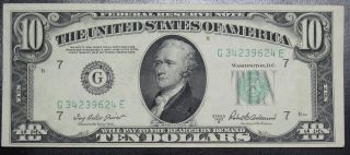 1950 B Ten Dollar Federal Reserve Note Chicago Grading Au Spots 9624e Pm5 photo