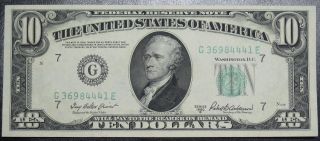 1950 B Ten Dollar Federal Reserve Note Chicago Grading Au Cu 4441e Pm5 photo