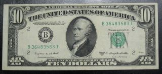 1950 C Ten Dollar Federal Reserve Note York Au+ 3583i Pm3 photo