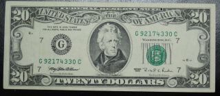 1995 Twenty Dollar Federal Reserve Note Chicago Grading Au 4330c Pm6 photo