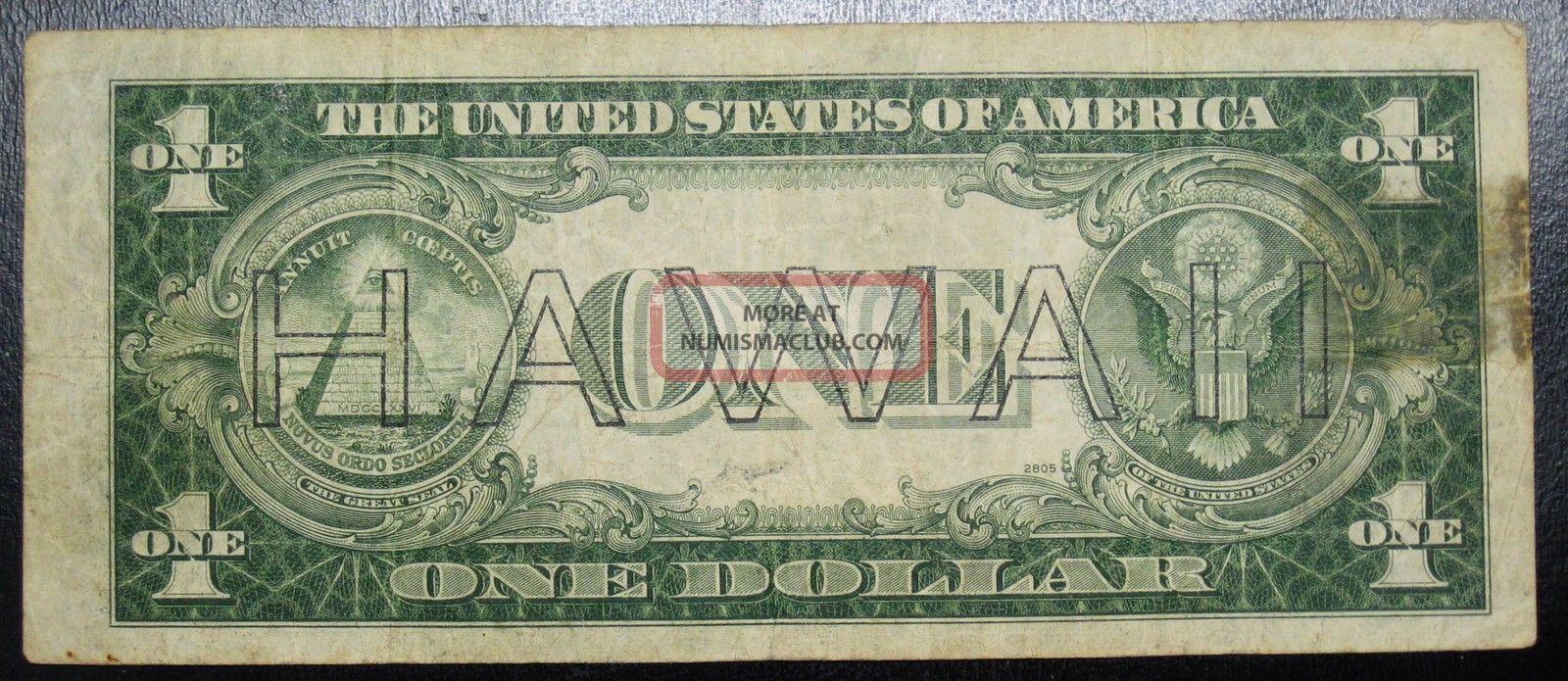 1935 A One Dollar Silver Certificate Hawaii Note Grading Vg Taped 8137c Pm6