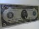 1914 $5.  00 Federal Reserve Note Blue Seal Vg Circulated Large Size Notes photo 2