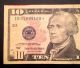 2006 $10 Frn Star Ib01899168 Circulated Note Rare Look Small Size Notes photo 1