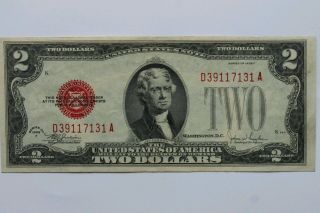 1928 F Two Dollar Red Seal Note photo