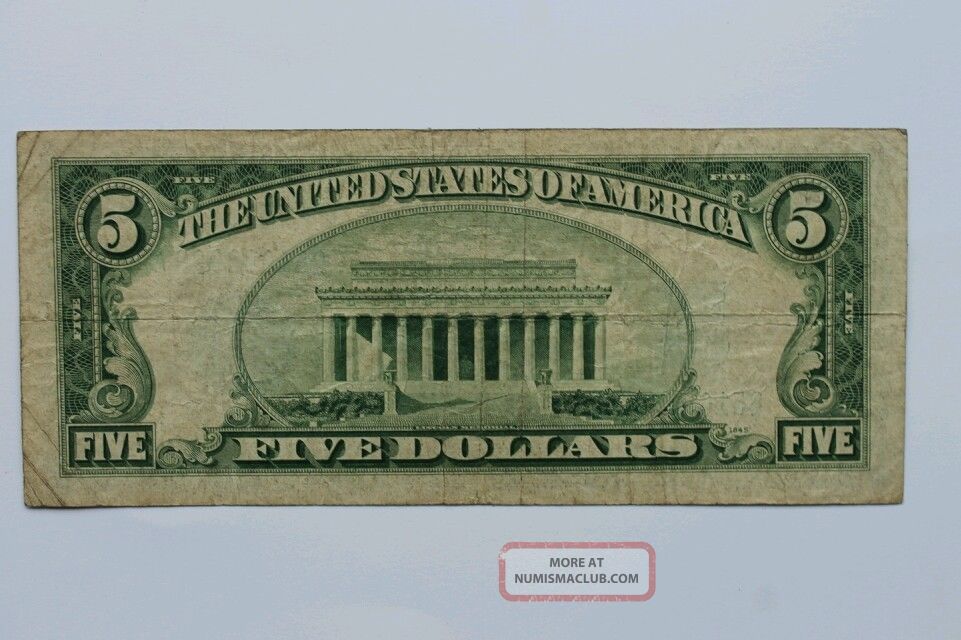 1934 D Five Dollar Silver Certificate
