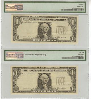 Fr 1913 - F $1 Federal Reserve Note Atlanta Overprint On Back Error Consecutive Pa photo