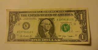 Birthday Dollar Bill,  12/19/1979,  2009 Great Shape photo