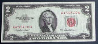 Almost Uncirculated 1953a $2 Red Seal United States Note (a47297130a) photo