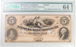 $5.  00 Lexington,  Missouri; The Farmers Bank Of Missouri 