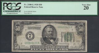 $50 1928 Frn==numeral Seal==pay In Gold==scarce Denom==pcgs Vf - 20 photo