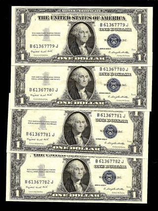 4 1935 G One Dollar Silver Certificates photo