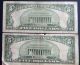 One 1953 $5 & One 1953a $5 Blue Seal Silver Certificate (e11097368a) Small Size Notes photo 1