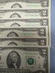 20 Consecutive 2009 2 (two) Dollar Bills Paper Money: US photo 3