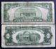 One 1928b $5 & One 1928f $2 Red Seal United States Note (d60257331a) Small Size Notes photo 1