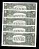 5 2001 Consecutive & Uncirculated Federal Reserve One Dollar 