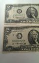 (2) 2 Dollar Bills 1976 Federal Reserve Us Paper Money Richmond & Philadelphia Small Size Notes photo 3