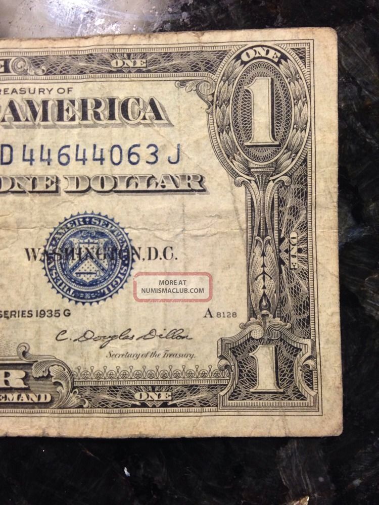 Rare Old 1935 - G U. S. Blue Seal $1 One Dollar Bill Silver Certificate