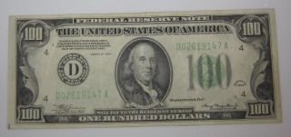 Series Of 1934 $100 Bill Federal Reserve Note Cleveland Ohio Friedberg 2152 - D photo