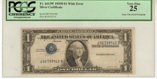 Fr 1613w 1935 - D $1 Silver Certificate Error Type 1 Inverted Overprint Pcgs Vf25 photo