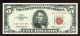 1963 $5 Red Seal Banknote Xf+++ More Currency 4 Combined S&h Wi Small Size Notes photo 1
