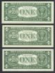 3 Crisp Cu 1957 Silver Certificates Old Antique Blue Seal Paper Money Note Bills Small Size Notes photo 1