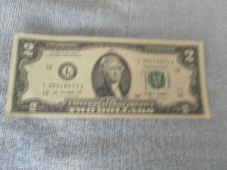 U.  S.  2009 Two Dollars Federal Reserve Note San Francisco photo