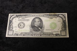 Series 1934 $1000 Federal Reserve Bank Of Chicago,  Low G00018730, photo