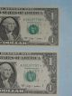 2009 $1 Boston Star Notes A00197757 And A00197758 Short Run Of (640,  000) Small Size Notes photo 1