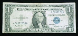 1935f Star $1 Silver Certificate Blue Seal One Dollar Sc16 photo