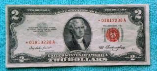 1953 $2 Star Red Seal Note Two Dollar Bill - Rs20 photo
