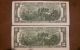 (2) 2003a $2 Dollar Bill,  Consecutive,  Crisp,  Old Paper Money,  Us Currency Small Size Notes photo 1