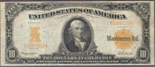 1907 $10 Gold Certificate - Xf+ photo