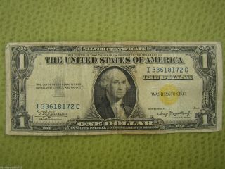 1935 A North African $1 One Dollar Silver Certificate Yellow Seal Circulated Ww2 photo