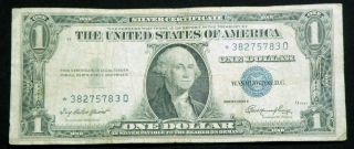 1935e Star $1 One Dollar Silver Certificate Blue Seal Sc6 photo