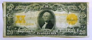 1906 $20 Gold Certificate Large Size Note Fr 1186 Teehee Burke H12144562 photo