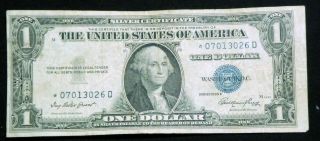 1935e Star $1 One Dollar Silver Certificate Blue Seal Sc12 photo
