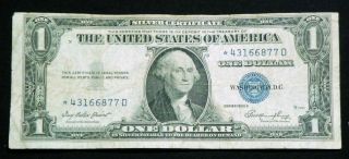 1935e Star $1 One Dollar Silver Certificate Blue Seal Sc8 photo