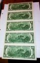 2003 - Five $2.  00 Two Dollar Bills Crispy Us Paper - (minnesota),  Serial Small Size Notes photo 8
