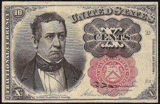 Series 1874 Fractional 10 Cent Note Old Currency Paper Money Fr 1265 Crisp Vf++ photo