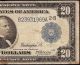 Large 1914 $20 Dollar Bill Federal Reserve Note Currency Old Paper Money Fr 968 Large Size Notes photo 5