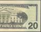 Unc 2004 $20 Dollar Bill Low 3 Digit 366 Federal Reserve Note In Bep Folder Small Size Notes photo 8