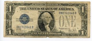 1928 B $1 Funnyback Silver Certificate Harder To Find Date Funnyback Low Grade photo