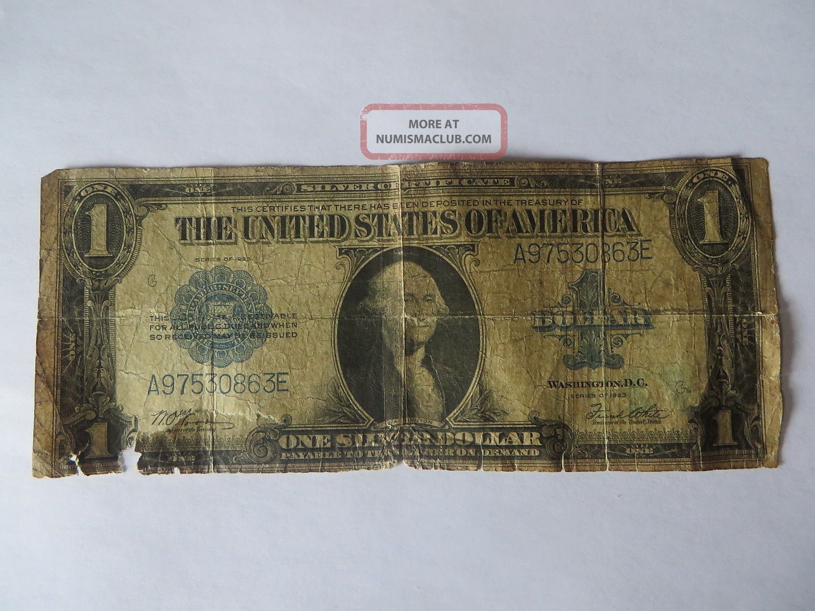 1923 Large Bill One Dollar Silver Certificate $1