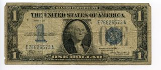 1934 $1 Funnyback Silver Certificate Harder To Find Date Funnyback Low Grade photo
