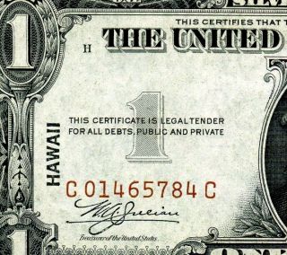Phenomenal  Hawaii  1935a $1 Silver Certificate Almost Uncirculated C01465784c photo