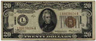$20 1935 A Hawaii Note L@@k Pq Pq photo