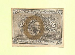 Fr 1283 Second Issue 25 Cents Washington Fractional Currency Uncirculated photo
