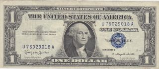 Error Cut Blue Seal 1957 B Silver Certificate One Dollar photo