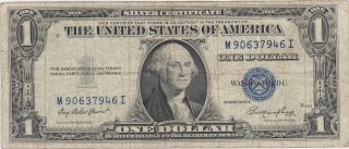 Cut Error Misprint Blue Seal 1935e Silver Certificate One Dollar photo
