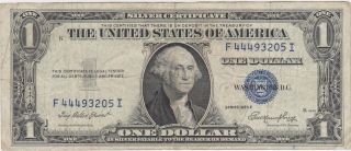 Bottom Cut Error Blue Seal 1935e Silver Certificate One Dollar photo